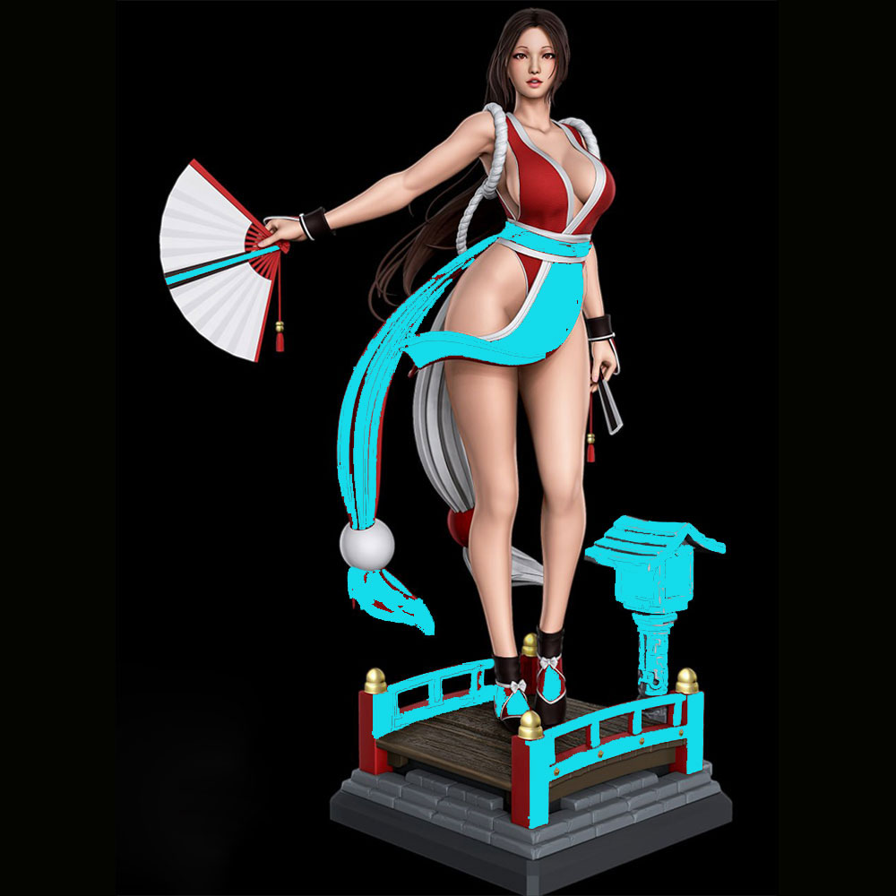 Model Kit Reshiram - 1/24 Patung Resin Miniatur Gadis Berambut