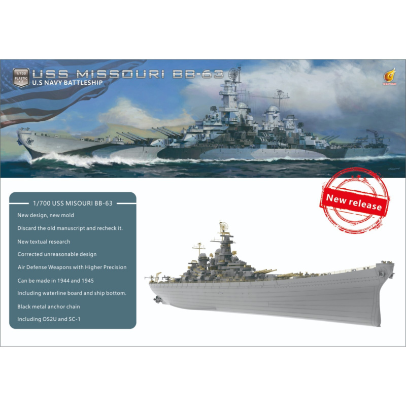 Model Kit Uss Missouri - Kit Standar Missouri USS 1/700 Sangat