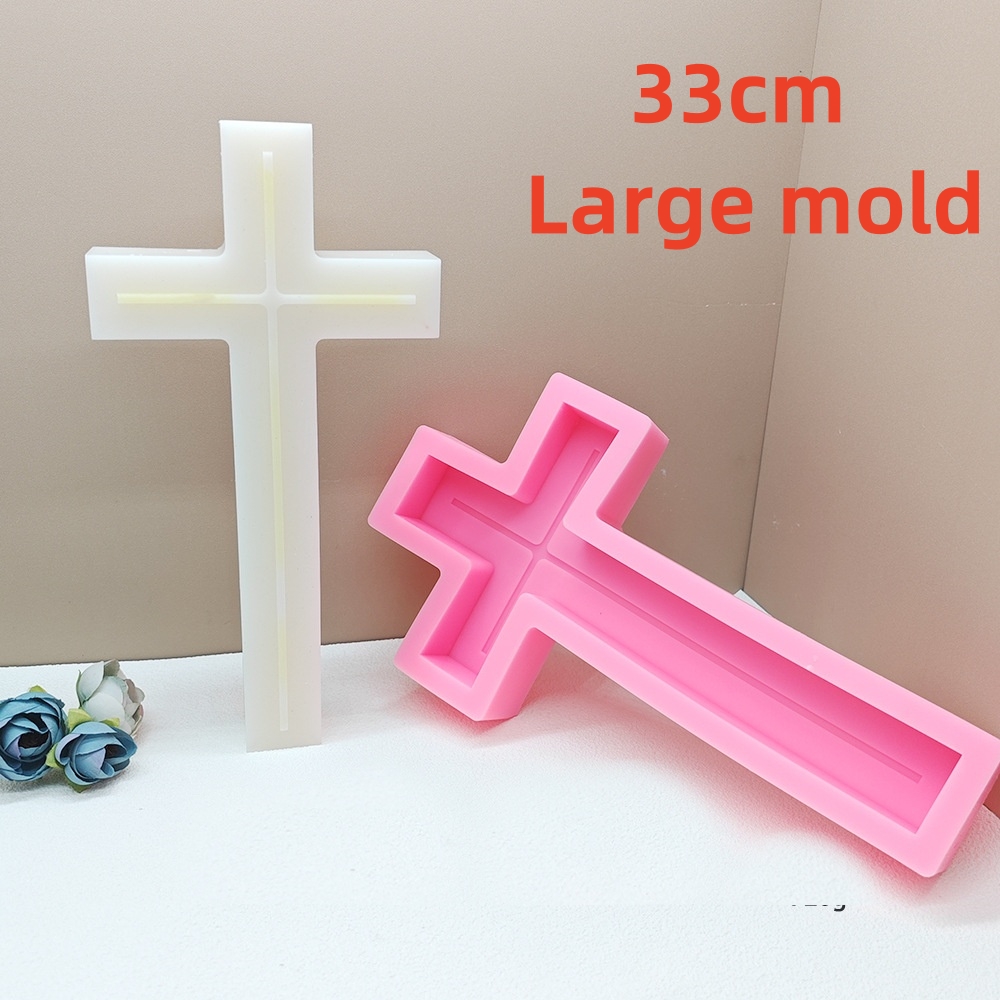 Model Kit Cement - Cetakan silikon lilin salib Yesus besar