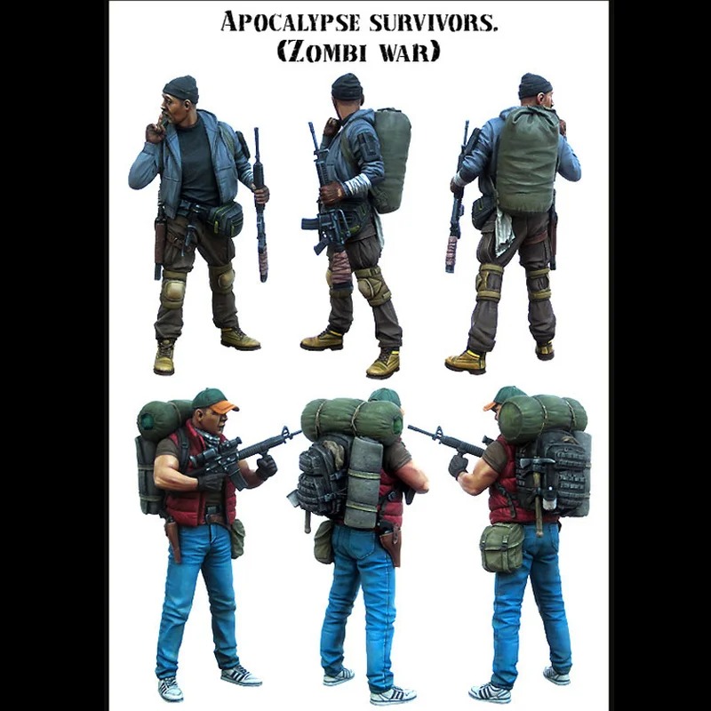 Model Kit Zombie - 1/35 Kit Bangunan Model Figur Resin