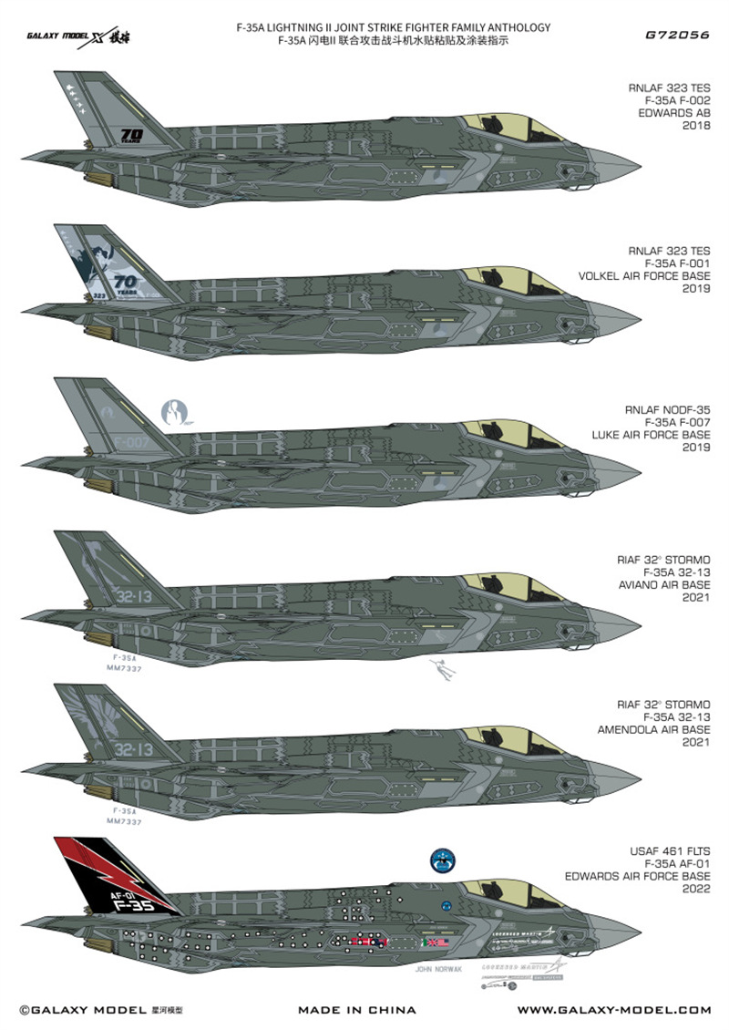 Model Kit Tamiya - Galaxy 1/72 Skala F-35A Lightning II