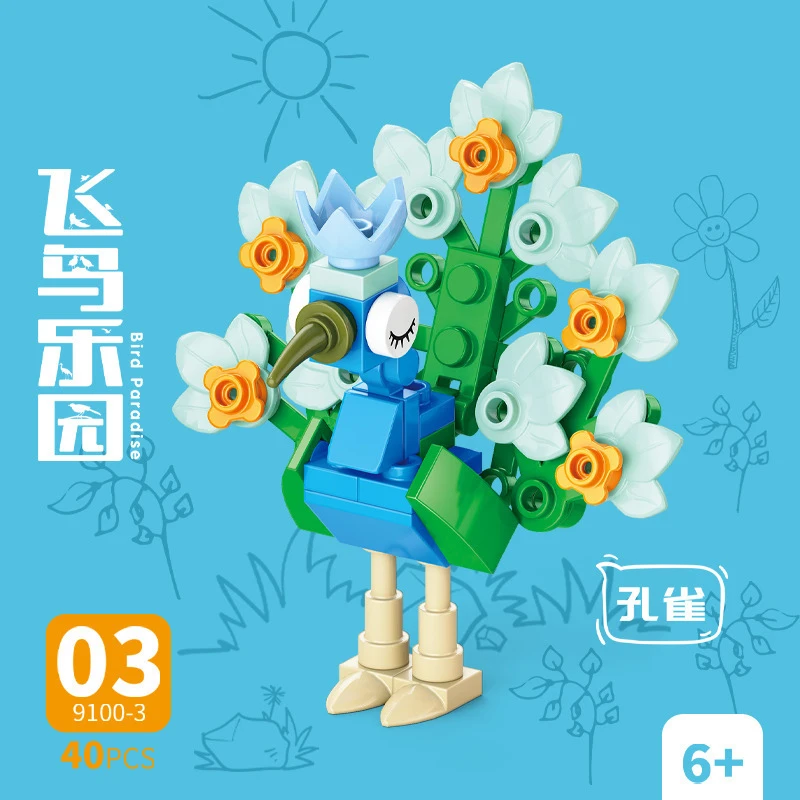 Model Kit Bandai - Batu Bata Hewan Burung Surga Gagak