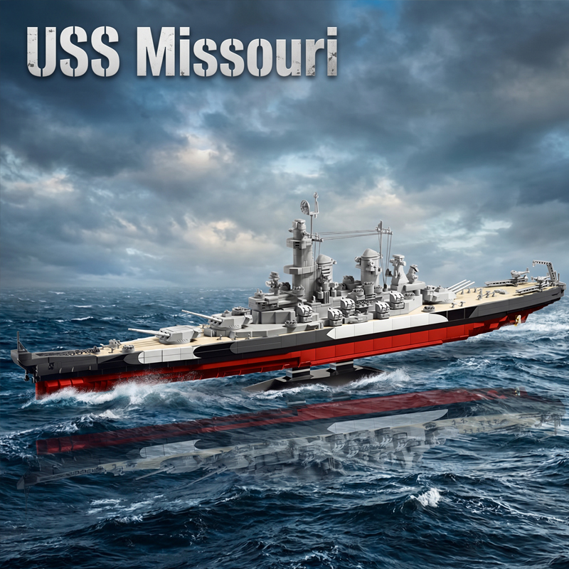 Model Kit Uss Missouri - 2568PCS Set Blok Bangunan Kapal Perang