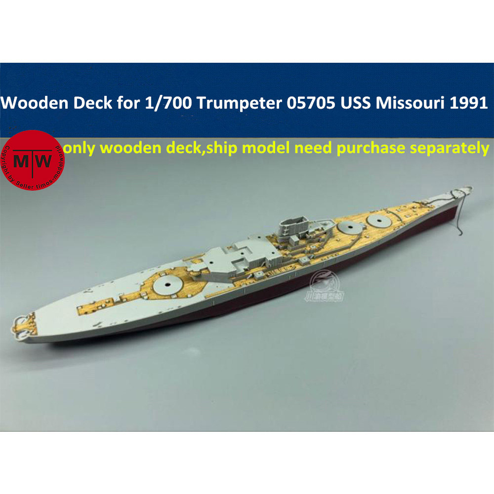 Model Kit Uss Missouri - Dek Kayu Skala 1/700 untuk Trumpeter