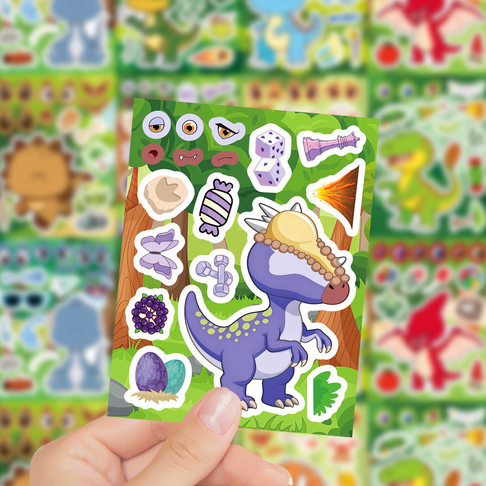 8/16 Lembar DIY Stiker Puzzle  - Model Kit Dinosaur ulasan dan harga
