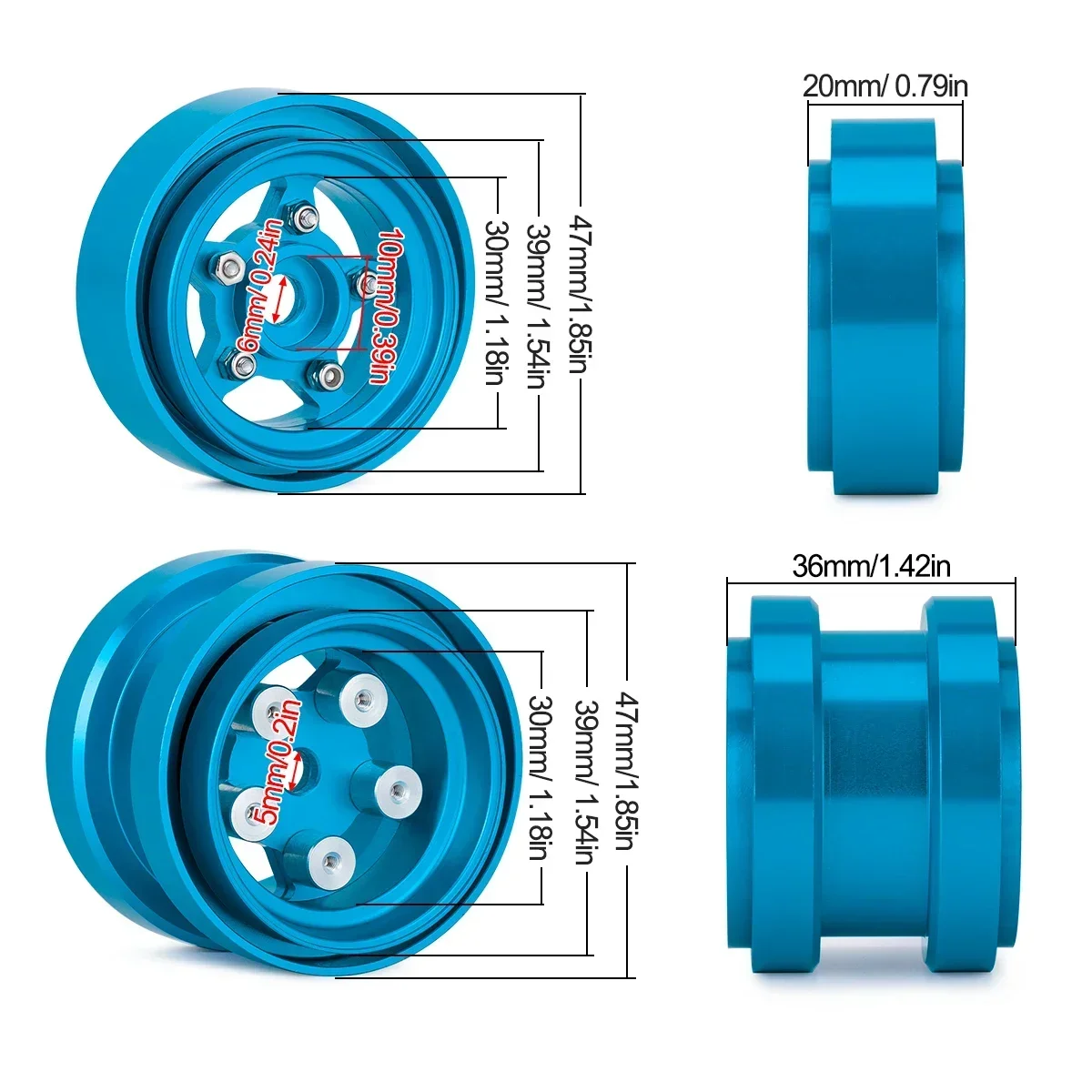 Roda Beadlock Aluminium untuk  - Model Kit Tamiya ulasan dan harga