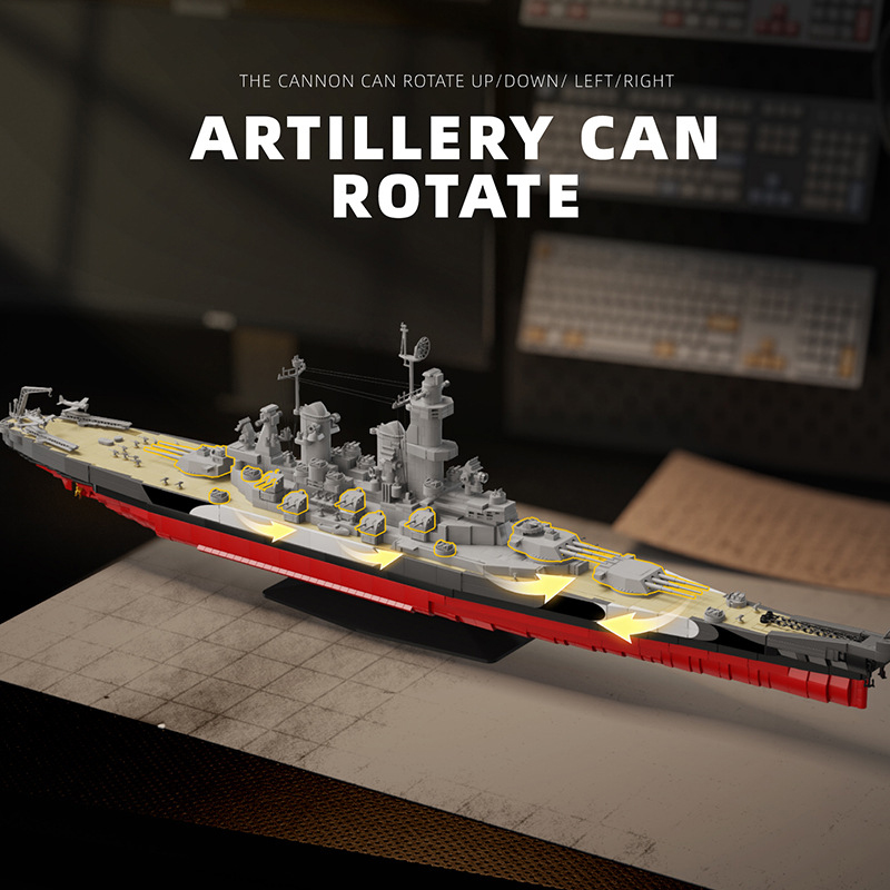 2568PCS Set Blok Bangunan Kapa - Model Kit Uss Missouri ulasan dan harga
